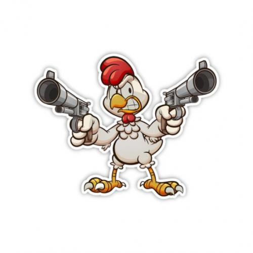 Premium Aufkleber Sticker - ANGRY ROOSTER