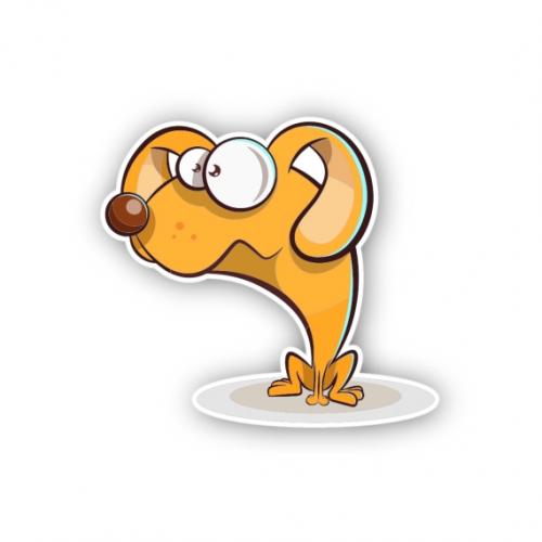 Premium Aufkleber Sticker - CRAZY DOG