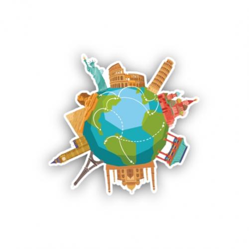 Premium Aufkleber Sticker - TRAVEL THE WORLD