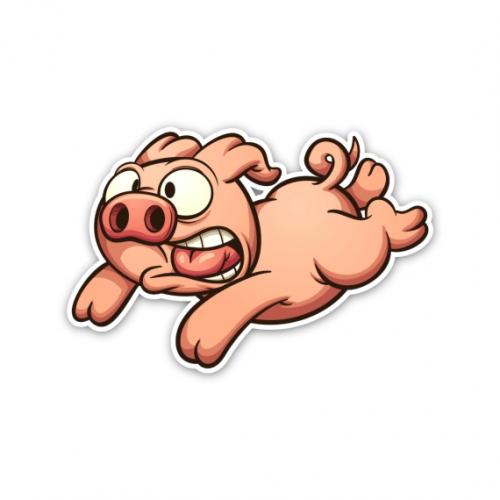 Premium Aufkleber Sticker - RUNNING PIG