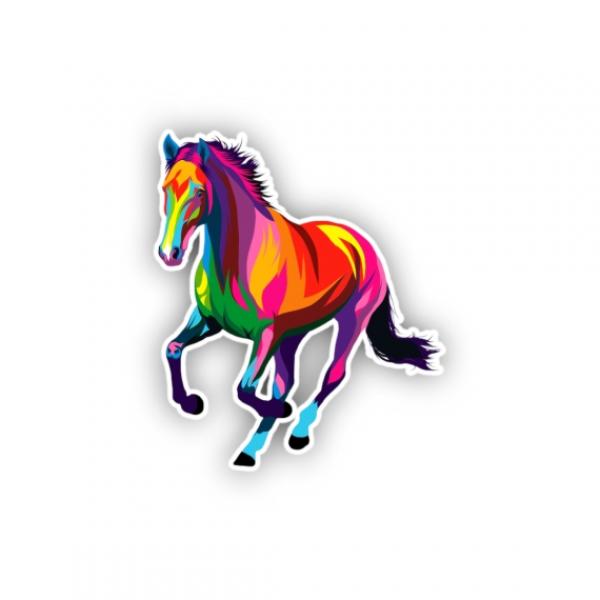 Premium Aufkleber Sticker - COLORED HORSE