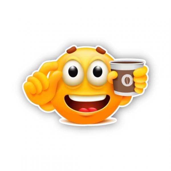 Premium Aufkleber Sticker - SMILY COFFEE