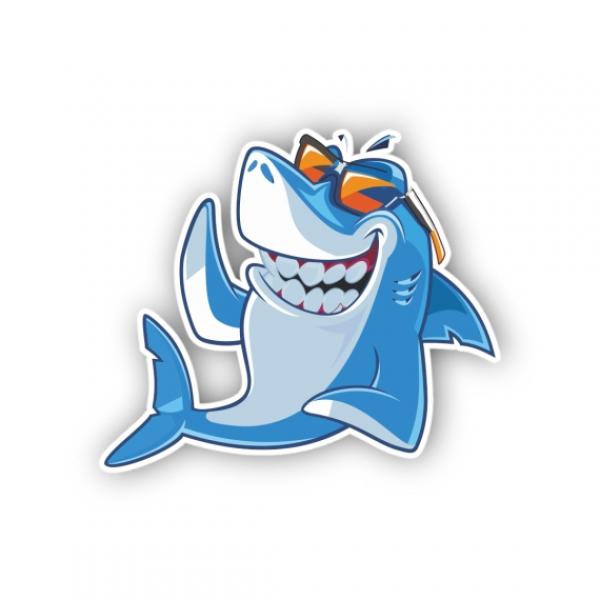 Premium Aufkleber Sticker - SUNGLASS SHARK